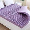 MUXHOMO 3 Inch 7-Zone Queen Mattress Topper, Egg Crate Foam Mattress Topper Queen Size for Back Pain, Lavender Cooling Gel Infused Bed Pad, CertiPUR-US and Oeko-TEX Certification (60"80")