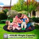 Tree Swing with PP Mat - Durable, Safe, and Easy to Install,Black Outdoor Saucer Swing,Flying Saucer Circle Swing for Yard Garden Playground Park (40 inches Diameter+Extra Straps)