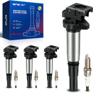 KAX OEM Performance 4-Pack Ignition Coils and Double Iridium Spark Plug Set Compatible with 2008-2013 Mini Cooper S 1.6T L4, 2012-2016 Mini Cooper Countryman S ALL4 1.6T L4, UF598