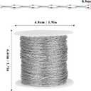 66 FT Small Stainless Steel Cable Chains Roll, 0.8mm Thin 304 Stainless Steel Oval Cable Link Chains Bulk Spool for Beading Jewelry Making DIY Craft