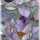 ZADORN for iPhone 17 Case Cute - Wireless Charging Compatible - Dual-Layer Soft Silicone + Hard Shell - Trendy Floral Design - Glossy Phone Cover for Women - Blooming Purple Lotus