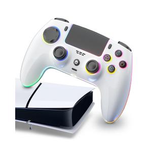 ThinTree Wireless Controller Compatible for PS-5/Pro/Slim/PC, Hall Effect Sticks & 7 RGB LED Mode & haptic Feedback & 1500 mAH Battery & Motion Sensing, 3.5mm Audio Jack