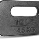 Yes4All Cast Iron Rucking Weight for Backpack, Training Weight Plate with Ergonomic Rounded Handle, Protective Glossy Finish for Weighted Walking, Hiking, Rucking, Resistance Workout