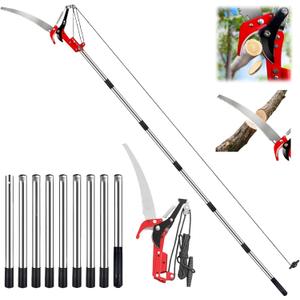 15.7’’ Pole Saws for Tree Trimming - Dual-Pulley Tree Pruner, Tree Trimmers Long Handle Pruner, Manual Pole Saw for Yard & Garden, Gardening Hand Tools