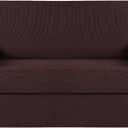 Turquoize Stretch Sofa Slipcover 2 Pieces Sofa Cover Couch Cover for 2 Cushion Couch Washable Furniture Protector Covers with Elastic Bottom Feature Thick Jacquard Fabric (Loveseat, Brown)