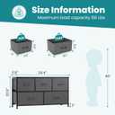 OLIXIS Dresser for Bedroom with 5 Drawers, Wide Chest of Drawers, Fabric Bedroom Dresser with Drawer Organizers, Storage Organizer Unit with Fabric Bins for Closet, Living Room, Hallway,Grey, 11.7"D x 38.6"W x 20.9"H