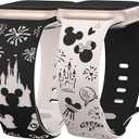 BEEXI 2 Packs Cartoon Engraved Band Compatible with Apple Watch Band 42/41/40/38mm Women TwoTone Cute Soft Silicone Sport Strap for iWatch SE Series 10/9/8/7/6/5/4/3/2/1/Ultra(1/2)