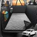 URPOWER 2026 Upgraded Back Seat Extender for Dogs - Large Hard Bottom Dog Car Seat Cover Holds 550lbs, Waterproof Dog Hammock Pet Bed with High-Density Foam Non-Slip Backseat Protector