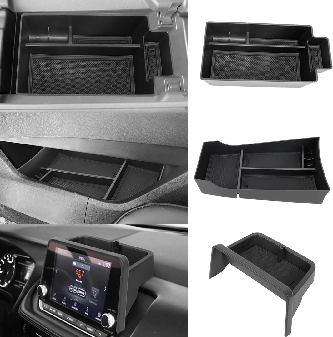3PCS Center Console Organizer Compatible with 2021-2026 Nissan Rogue S/SV/Rock Creek, 2021-2022 Nissan Rogue SL, Lower Center Interior Storage Box, Dashboard Tray Only Fit 8-inch Screen
