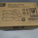 M MCIRCO [5-Pack, 36 oz] Glass Meal Prep Containers 3 Compartment with Lids, Glass Lunch Containers,Food Prep Lunch Box,Bento Box,Microwave, Oven, Freezer, Dishwasher (4.5 Cups) (Gray)