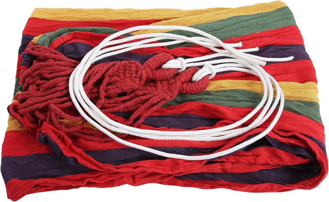 01 Camping Hammock, Durability Single Double Hammock for Traveling Hiking (Color Bar Red)
