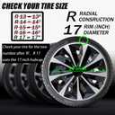 Hubcap Wheel Cover Replacement R17 Hub Caps Universal-Fit Steel Wheel Rim Cover ABS Material Exterior Accessories for Car Truck SUV -Set of 417-inchSilver-Black