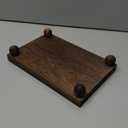Amyhill Wood Pedestal Stand Kitchen Soap Tray Farmhouse Wooden Riser Stand for Kitchen Bathroom Counter Table Decor Plant Candle Vases Display (Dark Brown, 9 x 6 Inch)