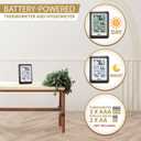 Indoor Outdoor Thermometer Wireless Weather Station, Temperature Humidity Monitor Battery Powered Inside Outside Thermometers with 330ft Range Remote Sensor and Backlight DisplayMetal Black