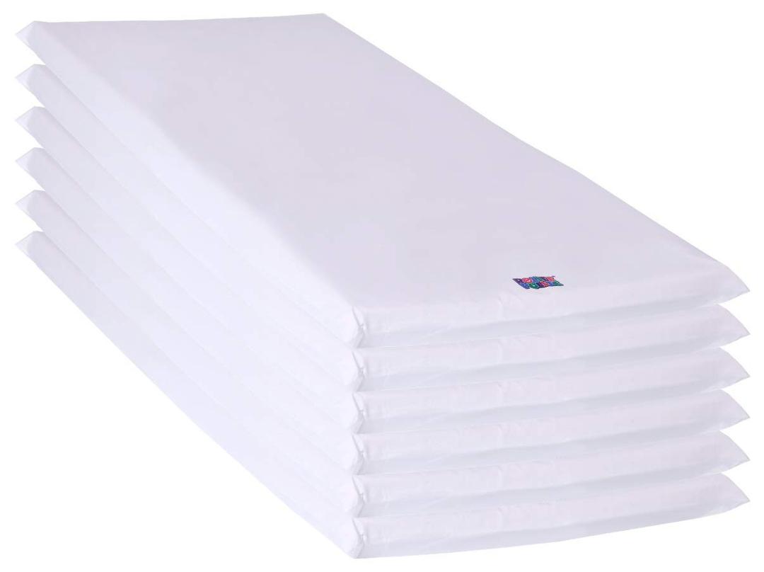 Rollee Pollee Preschool Nap Mats for Daycare or Classroom, Standard Size 24 x 48 x 2 Inches, White, 5-Pack