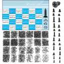 1560Pcs Black Flat Head Self Tapping Screws M1/1.2/1.4/1.7/2/2.3 Mini Cross Drive Countersunk Tiny Screw Woodworking Small Fastener Screws 24 Size Assortment Kit for Electronic DIY