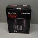 Mueller 12-Cup Drip Coffee Maker - Borosilicate Carafe, Auto-Off, Reusable Filter, Anti-Drip, Keep-Warm Function, Clear Water Level Window Coffee Machine, Kitchen Essentials & Accessories (Black)