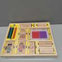 Dcraftsource 48 Piece Merry Christmas Craft Kit Wooden Stamp Set with Ink Pads Colored Pencils Stickers Cards Envelopes DIY Holiday Card Making Set for Kids Adults Classrooms Festive Family Fun