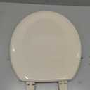 KOHLER 4648-47 Stonewood Round Toilet Seat, Wood Seat for Standard Round Toilets, Lid with Color-Matched Plastic Hinges, Almond