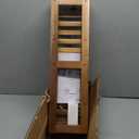 Bathroom Shelf Storage Organizer,Floating Wall Mount 3-Tier Adjustable Layer Bamboo Kitchen Organizer with Bar, Standing Shelf Units, Towel Rack