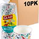 Glad for Kids Dinosaur Paper MINI Snack Bowls, Lids Not Included - Disposable Paper Cups with Dino Design for Kids, Heavy Duty Small Size, 6 Ounces, 20 Count - Pack of 10 