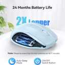 TECKNET Wireless Mouse, 2.4G Ergonomic Optical Mouse, Computer Mouse for Laptop, PC, Computer, Chromebook, Notebook, 6 Buttons, 24 Months Battery Life, 2600 DPI, 5 Adjustment Levels - Lightblue