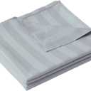 Cotton Twin Flat Sheet Only, 600 Thread Count 100% Egyptian Cotton Top Sheet 1Pcs, Cool & Breathable Flat Bed Sheets Wrinkle, Fade, Stain Resistant (Grey Stripe Twin)