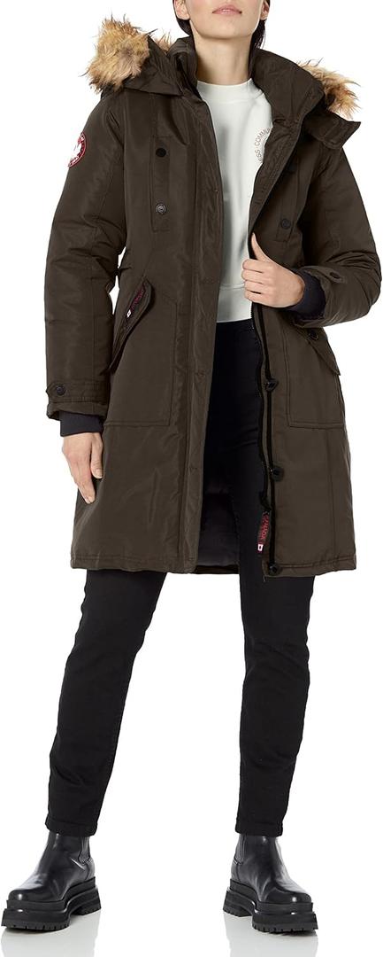 CANADA WEATHER GEAR Women's Heavyweight Long Parka Jacket (X-Large, Olive Natural)