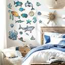 Wesiti 20 Pcs Wooden Fish Wall Decor Beach Decoration Coastal Wall Art Nautical Fish Turtle Seahorse Ocean Walls Art Sea Life Themed Beach Decor for Home Vintage Ornament for Home Bedroom Decoration