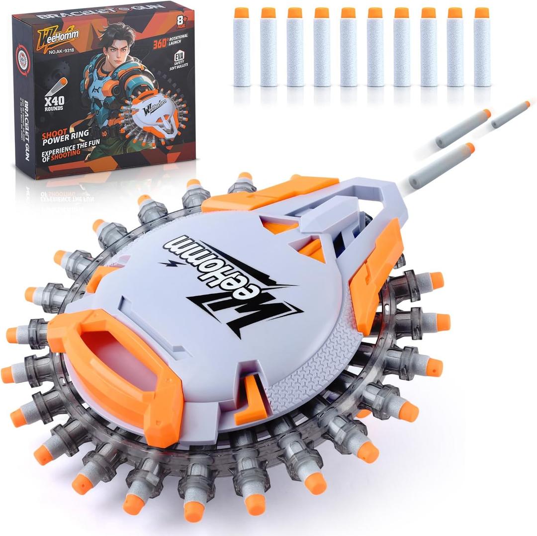 Shooting Game Toys for Boys Age 6 7 8 9 10+ Years Old, Kids Sports & Outdoor Games Toy Foam Blasters, 30 Consecutive Launches Shooting Shield with 40 Darts, Cool Toy Guns for Christmas Birthday Gift