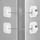 Refrigerator Lock, Heavy Duty Fridge Lock, Combination Lock for Refrigerator Cabinets, Drawers, Safety, Easy Install No Keys Needed (White-2Pack)