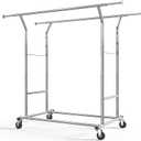 HOKEEPER Clothes Rack Heavy Duty Rolling Clothing Racks for Hanging Clothes, Commercial Garment Rack, Collapsible  Portable Clothes Rack with Wheels and Adjustable Shelves