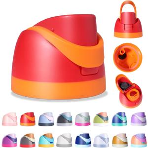 Replacement Lid for Owala Freesip, Compatible with Owala Cup 16oz 24oz 32oz 40oz, One Button Water Bottle Top Lid Replacement Accessory, Leakproof, BPA-Free, Orange Red