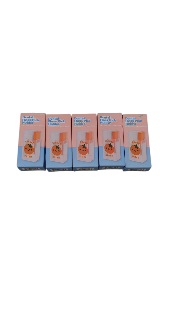 Orange Juice Box Floss Dispenser, Pack Of 5