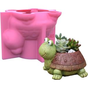 3D Tortoise Silicone Flower Pot Molds Turtle Succulent Planter Concrete Molds DIY Cactus Plaster Cement Clay Resin Craft Home Decor