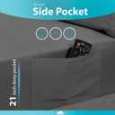DREAMCARE Queen Sheet Set - 6 pcs Breathable Cooling Bed Sheets - up to 15" Deep Pocket Queen Sheets Set with Side Pockets - Extra Soft 100% Brushed Hypoallergenic Hotel Luxury Bedding - D Gray