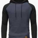 Yundobop Men's Pullover Hoodies Plaid Jacquard Long Sleeve Drawstring Hipster Casual Hooded Sweatshirts with Kanga Pockets Size XL