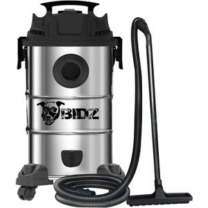 BIDZ 8 Gallons, Powerful 6 Peak HP Motor, 65'' Water Lift Suction Power, Heavy-Duty Stainless Steel Semi- Commercial Shop Vacuum System