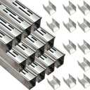 Channel Drain 1-1/4" Wide x 39' 3-5/8" Long,Silver Outdoor Pool Deck Drain Channel 304 Stainless Steel with Coupling,Pool Drain for Concrete/Paver/Patios/Walkways