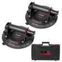 DEWINNER 8" Glass Suction Cups - Heavy-Duty Vacuum Glass Lifter for Tiles and Granite - 660lbs Load Capacity - 2 Pack Industrial Suction Cup with Carry Case