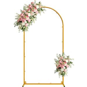 Gold Metal Arch Backdrop Stand, 6.6FT Wedding Arch Stand for Birthday Party Bridal Baby Shower Graduation Ceremony Photo Booth Garden Floral Balloon Arches Decoration
