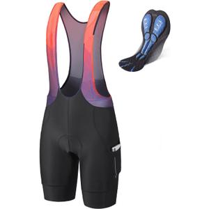 baleaf Men's Cycling Bib Shorts 4D Padded, Road Bike Cycling Bibs Biking Bicycle Shorts Gel Pockets UPF50+ (B-black/Orange)
