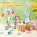 AmazingSpark 120 Pcs Easter Hanging White Eggs for Decorating, Fake Plastic Easter Eggs for DIY Crafts Dyeable Painting Easters Gift Basket Fillers Party Favor