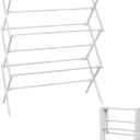 3-Tier Metal Folding Clothes Drying Rack, Laundry Drying Rack Clothing | Collapsible Dryer Racks for Laundry | Indoor & Outdoor, White