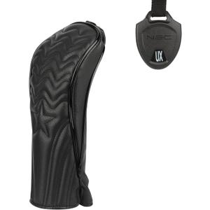 1pc Golf Club Head Covers for Woods, Driver, Fairway, Hybrid Premium PU Leather with Interchangeable Tags & Magnetic Blade and Mallet Putter Covers (Black)