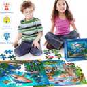 Puzzles for Kids Ages 4-8  2 x 60 Pieces Puzzles for Kids Ages 3-5 6-8  Toy for Learning Ocean & Forest Animals  Educational Toys for Boy and Girl (2 Packs)