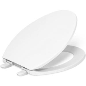 KOHLER 20110-0 Brevia, Slow Close Toilet Seat, Elongated Toilet Seat, Grip-Tight Bumpers Quick-Attach Hardware, White