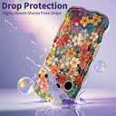 Cute for iPhone 17 Pro Case Retro Floral Phone Case [Curly Wave Edge] [Full Camera Protection] [14 FT Drop Protection] Soft TPU Slim Shockproof Phone Cover for Women Girls