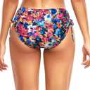 Daci Women's Side Tie Mid Rise Bikini Bottom, Colorful Floral, X-Small