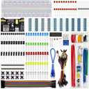 REXQualis Electronics Component Fun Kit w/Power Supply Module, Jumper Wire, 830 tie-Points Breadboard, Precision Potentiometer,Resistor Compatible with Arduino, Raspberry Pi, STM32